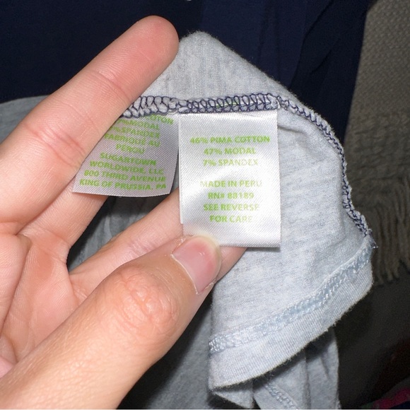 LILLY PULITZER gray and blue Palm Beach long sleeve Finn spirit jersey tee S - Picture 8 of 10